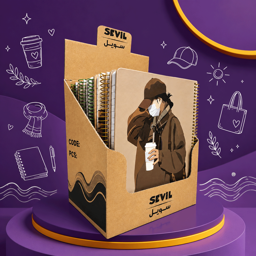 دفتر رحلی جلدسخت 100 برگ مینیمال کد 893 تصویر 3